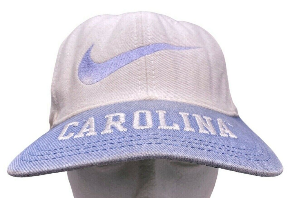 Vintage North Carolina Tar Heels Nike Hat Snapback Cap White Blue Grn Underbrim